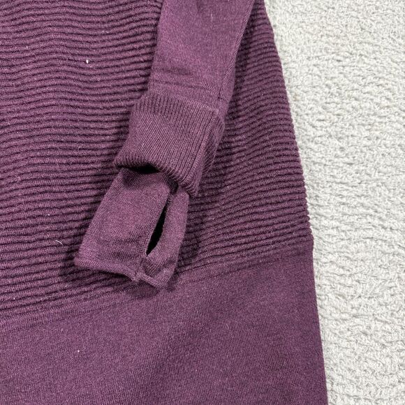 Lululemon Sit in Lotus Wrap II Merino Wool Open Cardigan Sz 6 Pockets Purple - Picture 4 of 6